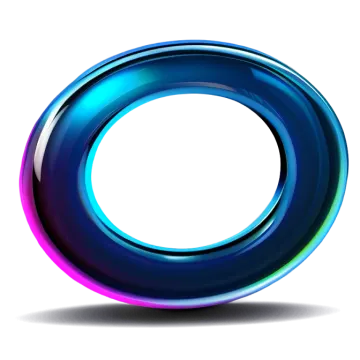 a blue and pink ring on a white background