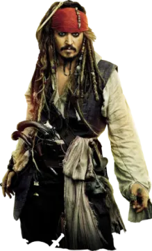 a man in a pirate costume holding a gun