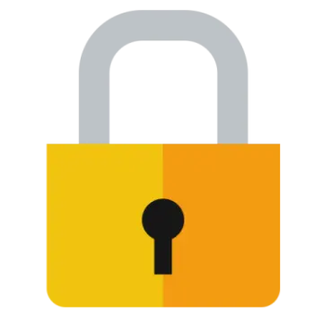 a yellow padlock with a key