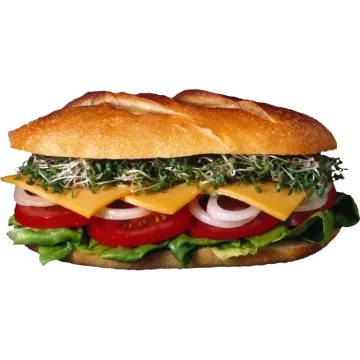 a sandwich with cheese, tomato and lete