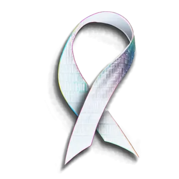 a white ribbon with an abstract design