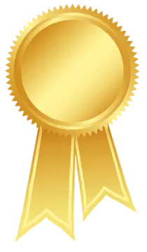 a gold medal on a white background