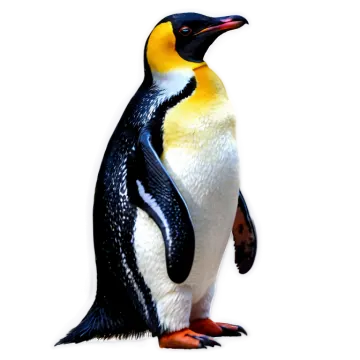 a black and white penguin standing on the ground