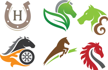 a set of four horse logos