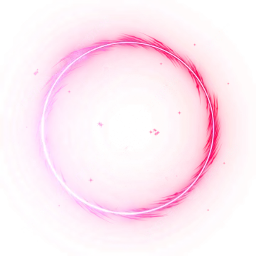 a circle made out of pink and blue feathers