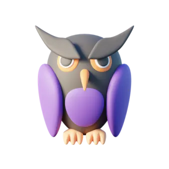 an owl with a heart in its mouth