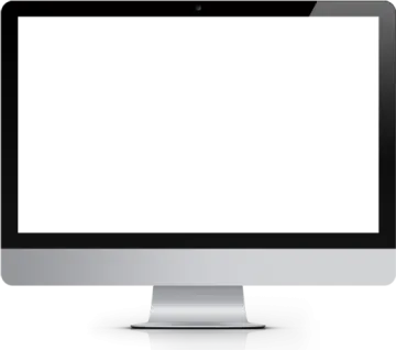 a computer monitor with a blank screen