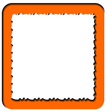 an orange square frame with torn edges