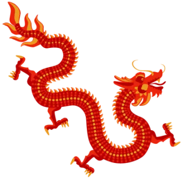 a red and yellow dragon