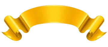 a gold ribbon on a white background