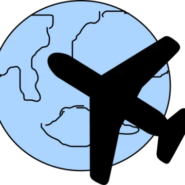 an airplane flying over the earth