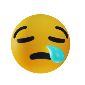 a smiley face with a tear on it's nose