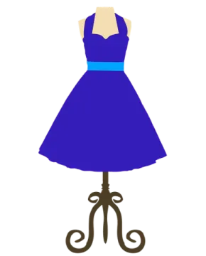 a blue dress on a manne