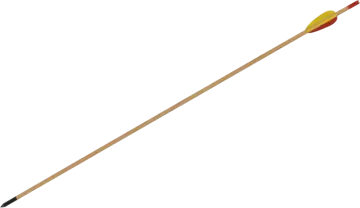 a wooden arrow on a white background