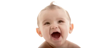 a close up of a baby's face