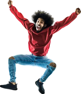 a man jumping in the air