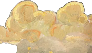 a painting of clouds in the sky