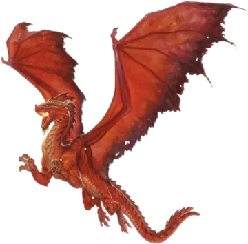 a red dragon flying in the air
