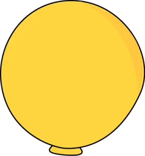 a yellow balloon on a white background