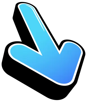 a blue arrow pointing down