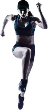 a woman is jumping in the air