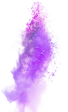 a purple powder explosion on a white background