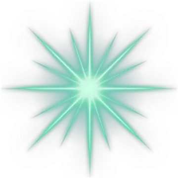 a green star on a white background