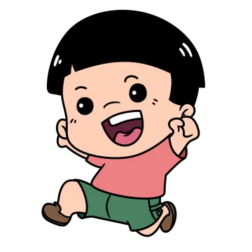 a little boy running and laughing