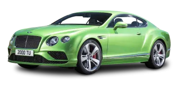 a green bentley car on a white background