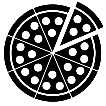 a black and white pizza icon