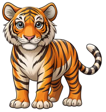 a tiger on a white background