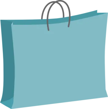a blue shopping bag