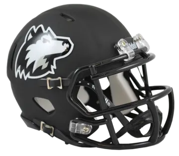 a black and white football helmet on a white background