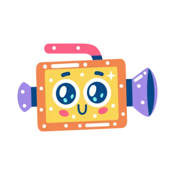 a camera with a smiling face on it