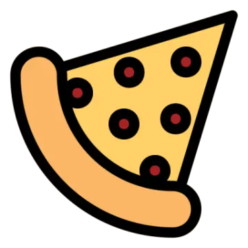 a slice of pizza on a white background