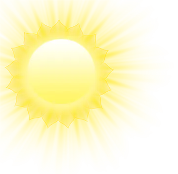 the sun with rays on a white background