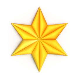 a yellow star on a white background
