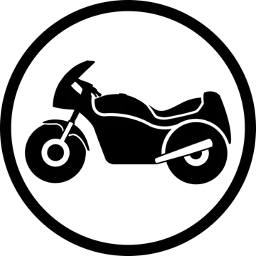 a black and white silhouette of a motorcycle