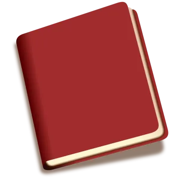 a red book on a white background