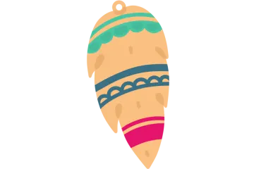 an ice cream cone with a colorful band around it