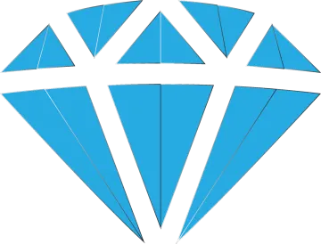 a blue diamond on a white background