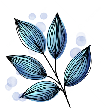 a blue leaf on a white background
