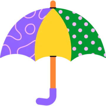 an umbrella with polka dots on it