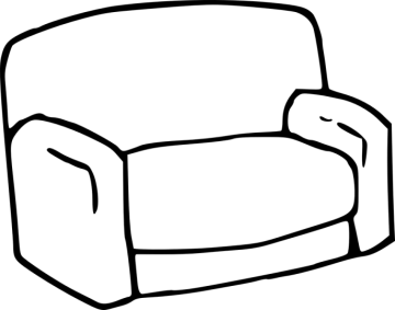 a black and white drawing of a chair