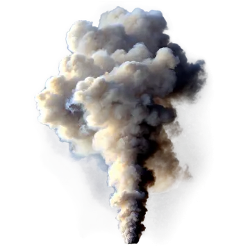 a large cloud of smoke on a white background