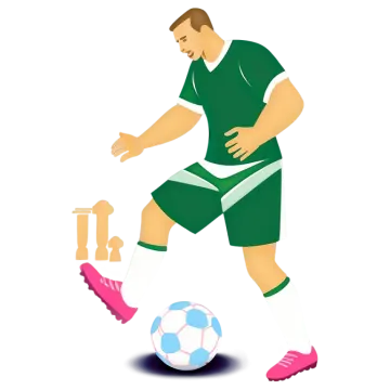 a soccer player is kicking the ball