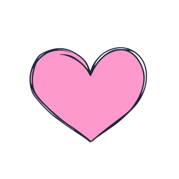 a pink heart on a white background