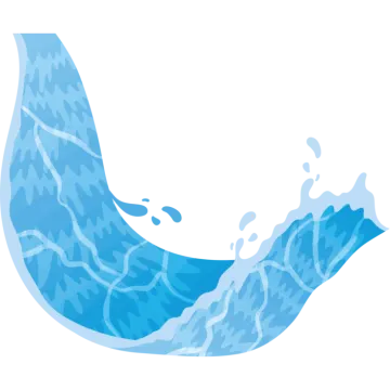 a blue water wave on white background