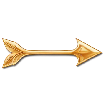 a gold arrow on a white background