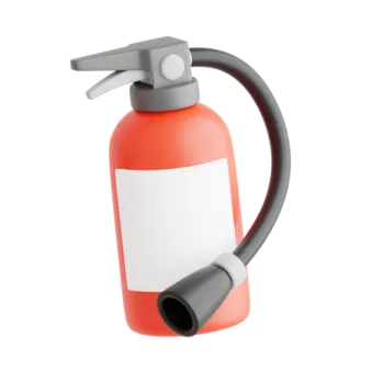 a red fire exor with a black handle